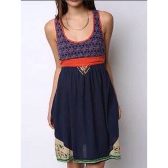 Urban Outfitters Ecote navy floral print dress